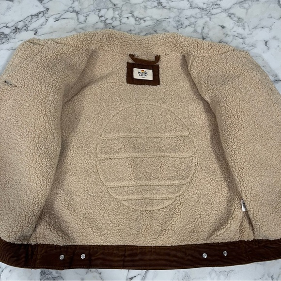 Marine Layer Sanders Cord Sherpa Jacket Corduroy in Monks Robe Brown Woman’s XS - Picture 13 of 16